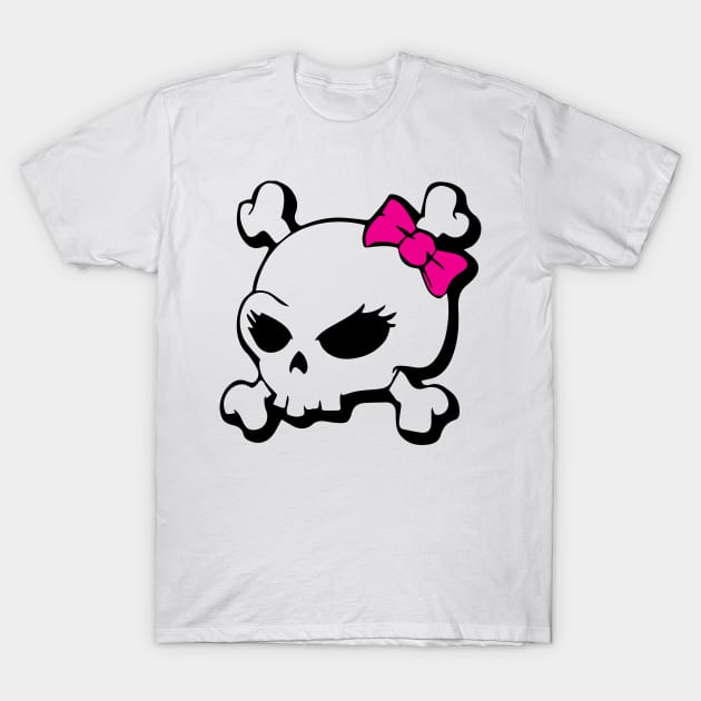 Girl Skull with Pink Bow Graphic T-Shirt by Mr.TrendSetter